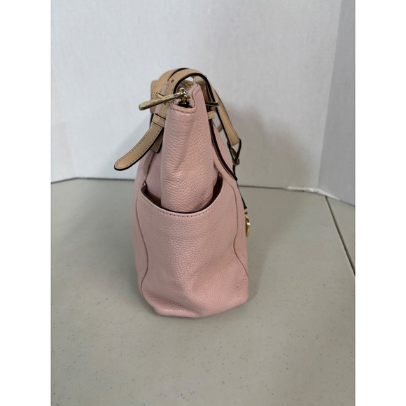 Michael Kors Pink Leather Tote Bag Gold Tone Hardware Double Handles
